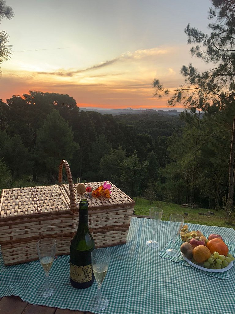 Morada Alma Gêmea chalé para casal e mirante
